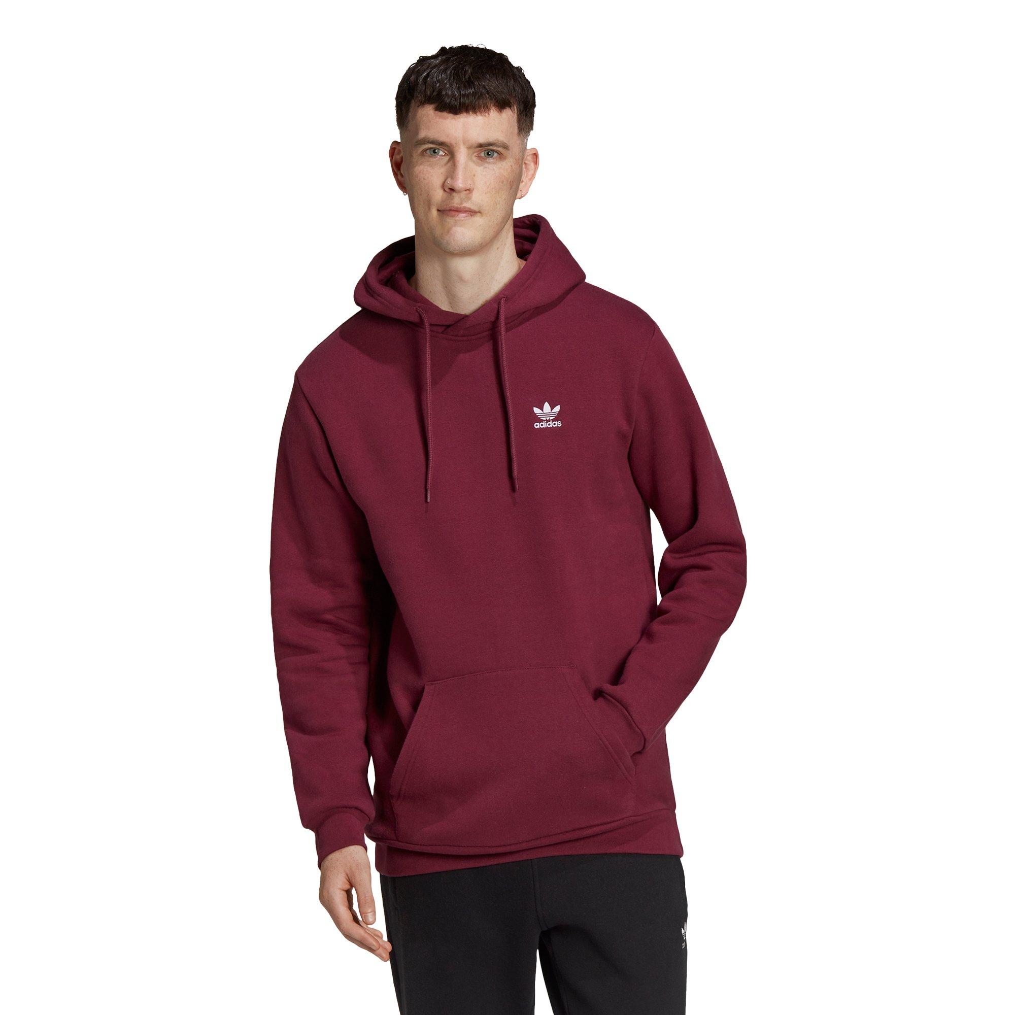 Adidas men's clearance trefoil hoodie burgundy